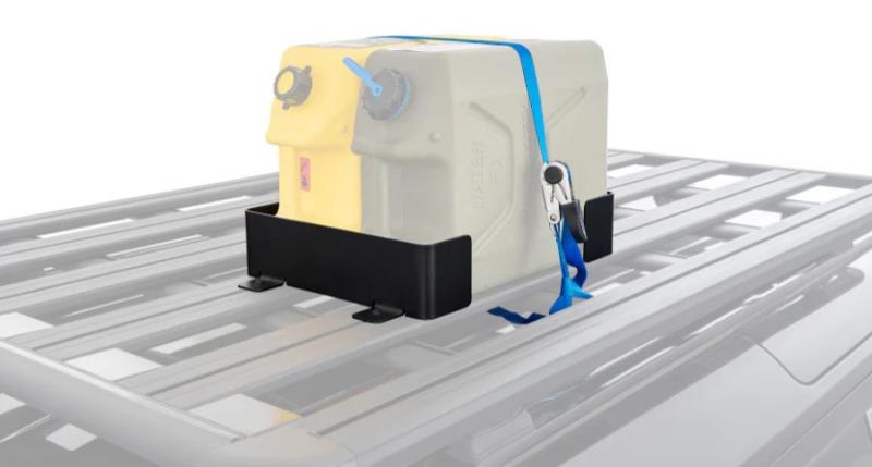 Preview: Rhino Rack Doppel-Kanister Halterung inkl. ZWIFLOC u. Zurrgurt für Pioneer Plattform, Horizontal